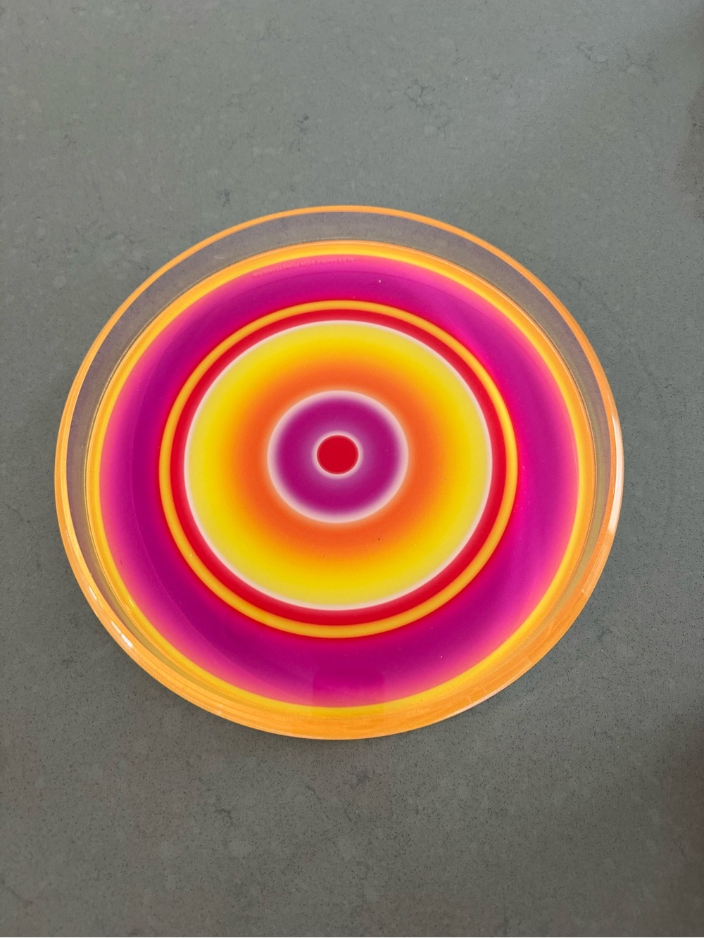 Alexandra von Furstenberg acrylic sunset aura decorative tray